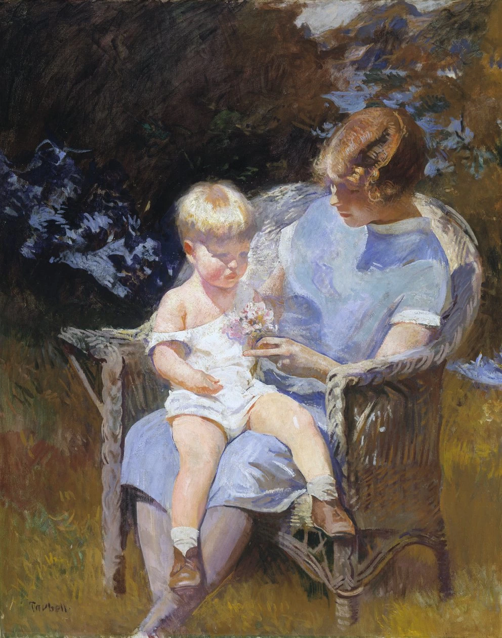 Edmund Tarbell - Marjorie e il piccolo Edmund, 1928